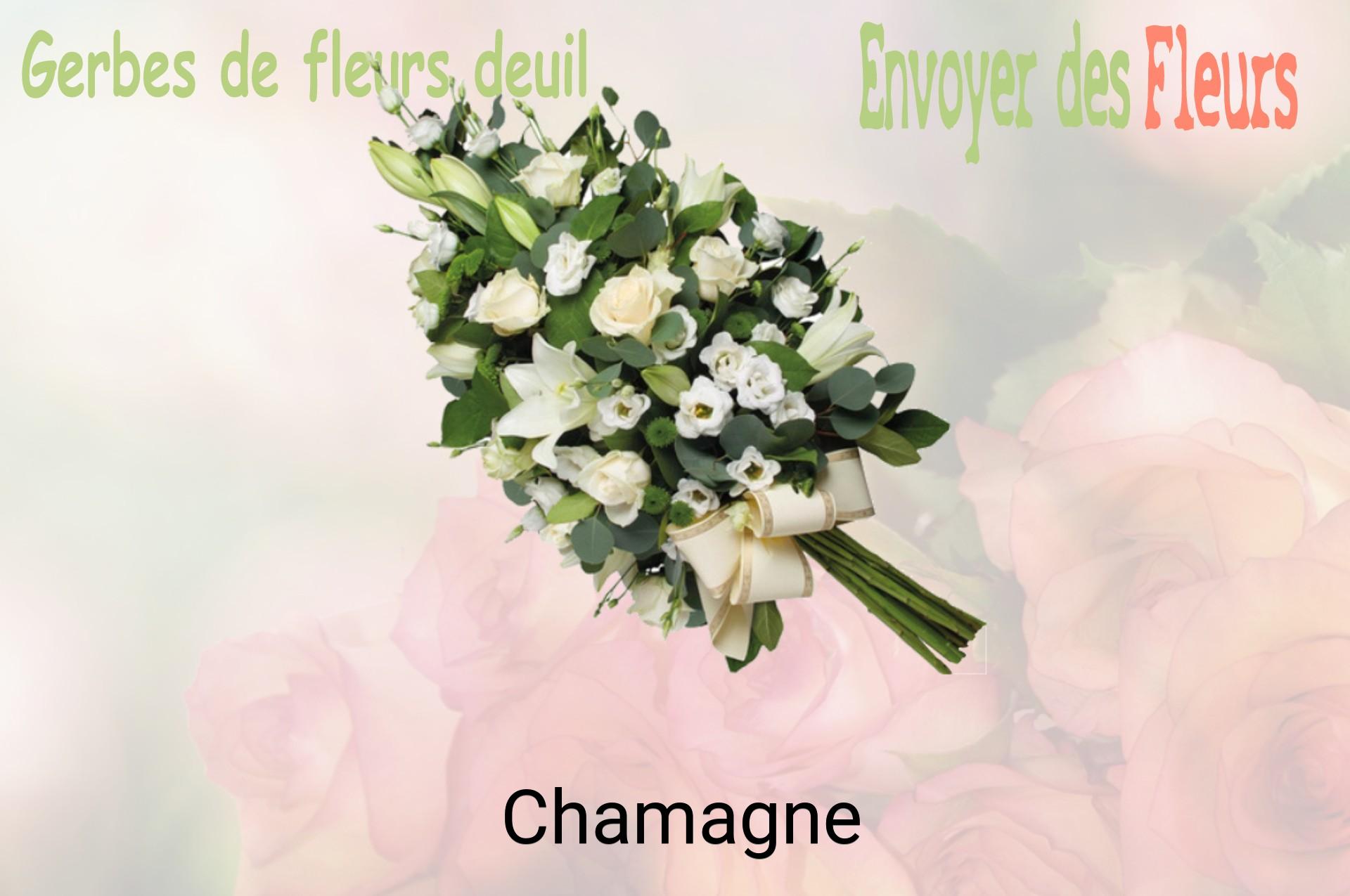 Gerbe de fleurs de deuil livrée à Chamagne
